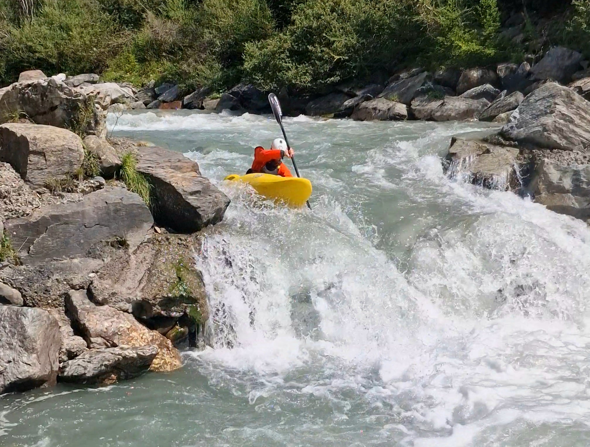 Alpine river running in Austria SPRING TIME